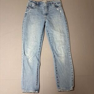 Abercrombie & Fitch Super Skinny Jeans Womens 4S 27 Blue Distressed High Rise